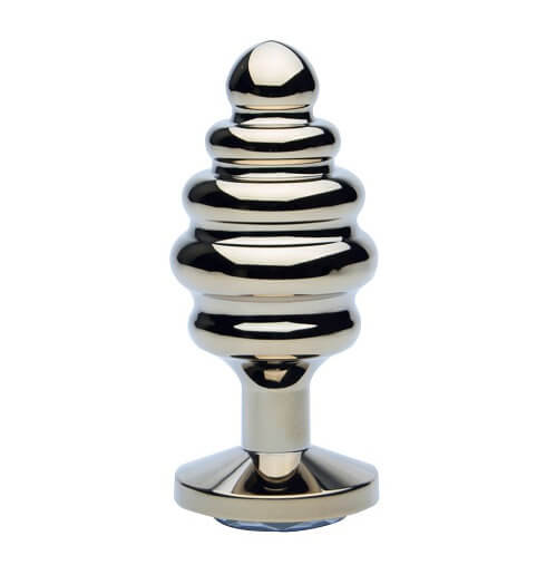Precious Metals Ribbed Gold Anal Plug - Image 3