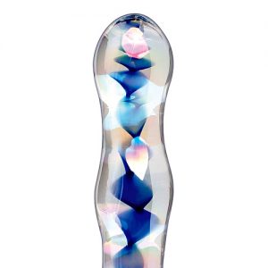 Icicles Blue Spiral Wave Glass Dildo No 8