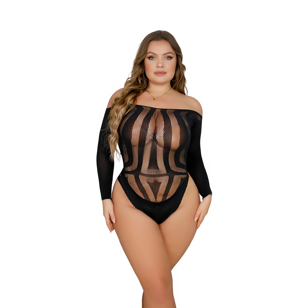 Lace by LJ Plus Size Long Sleeved Cut Out Back Bodysuit - Image 7