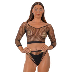 Lace by LJ Fence Net Crop Top and Bottoms